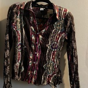 Alberto Makali Button Multimedia Blouse shirt NWT